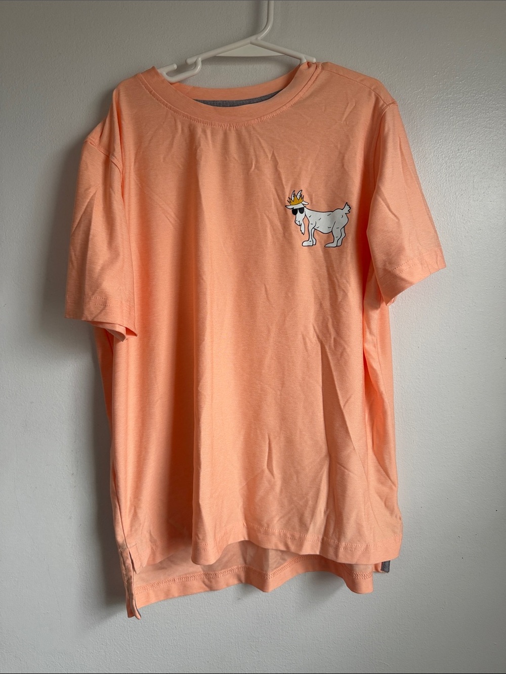 GOAT USA Youth Large Peach Orange T-Shirt Goat Logo